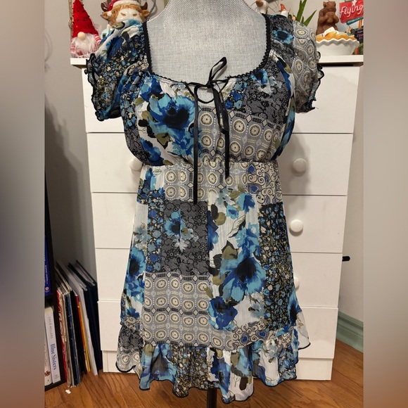 Digital Clothing Tops - Elegant Floral Patchwork Blouse